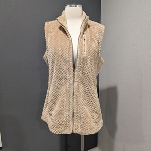 Calvin Klein Performance Tan Textured Sherpa Fleece Vest - Size Large